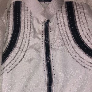 Mens small white & black Kurta. New, good condition!